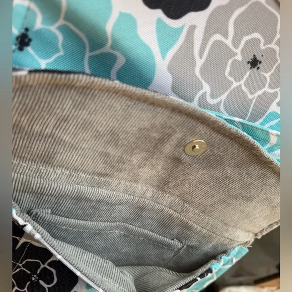 Lilly Bit Elegant Mini Baby Bag - Black, Aqua Diaper Clutch Adjustable Crossbody - Picture 5 of 12